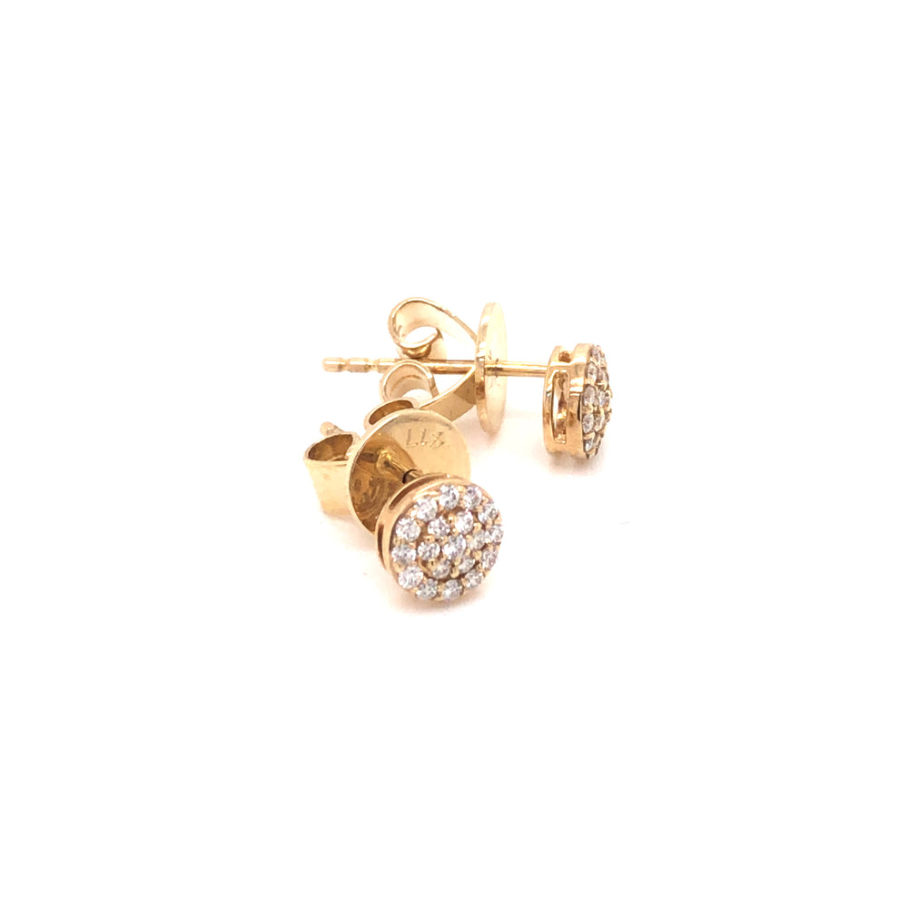 9ct YG Gold Diamond Stud Earrings