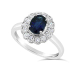 9ct White Gold Sapphire & Diamond Ring