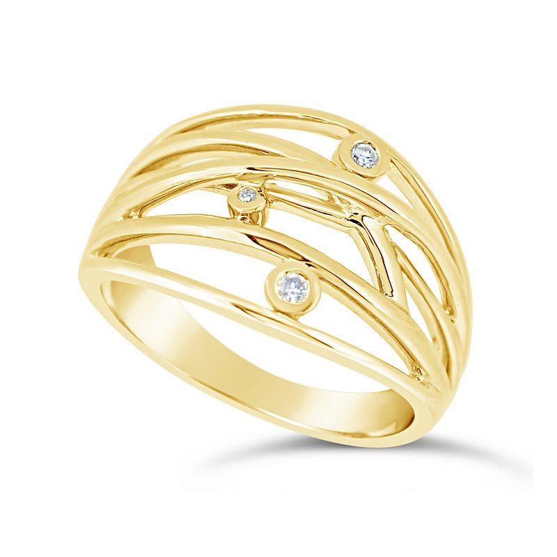 9ct YG Diamond Ring