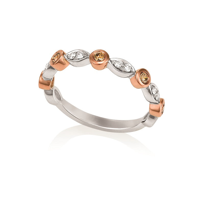 9ct White & Rose Gold Diamond Ring
