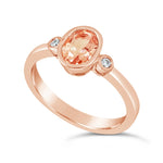 9ct Rose Gold Morganite & Diamond Ring