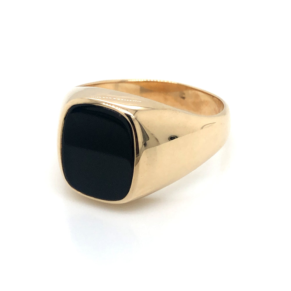 9ct YG Onyx Ring