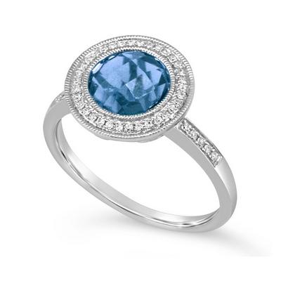 9ct WG Topaz & Diamond Ring