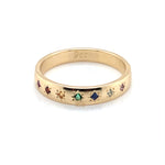 9ct YG Multi Coloured Gemstone Ring