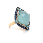 9ct YG Multi-Coloured Stone Ring