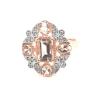9ct RG Morganite & Diamond Ring