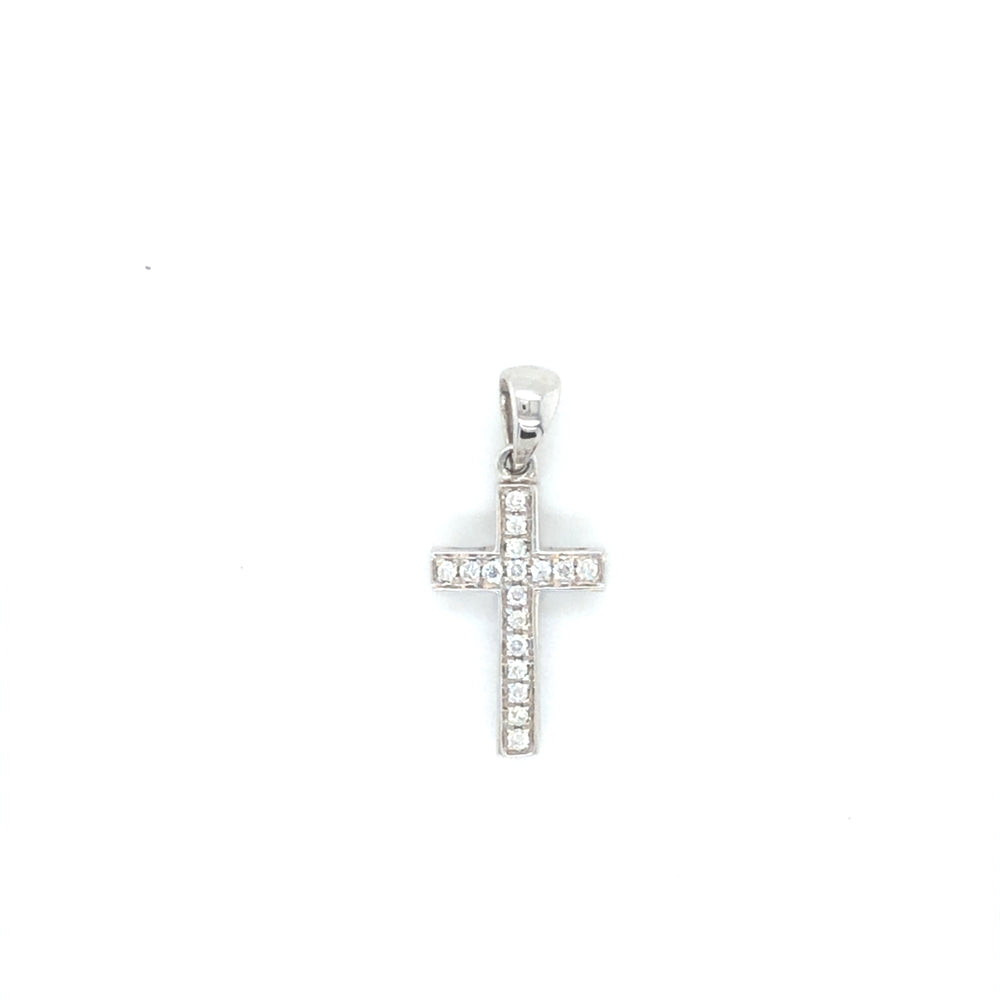 18ct WG Cross Pendant