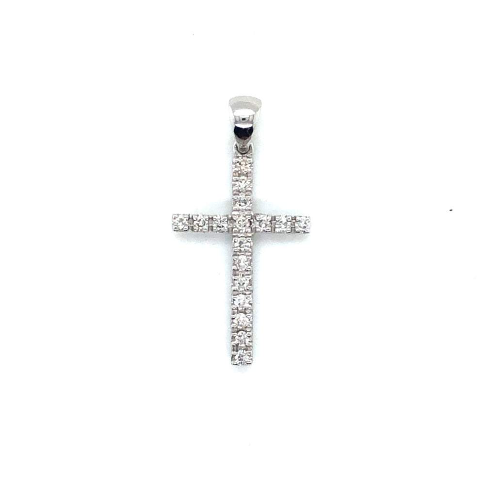 9ct WG Cross Pendant