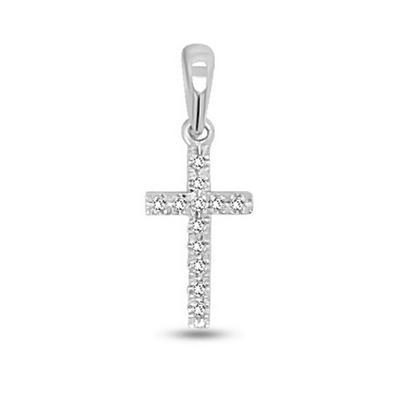 9ct WG x12 Dia 0.04ct Cross