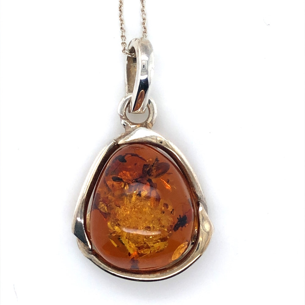 SS Amber Pendant
