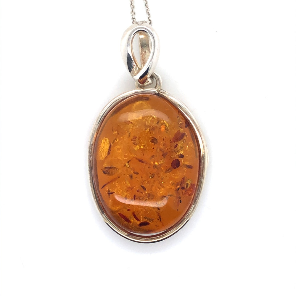 SS Amber Pendant