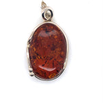 SS Amber Pendant