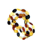 Amber Multi-Coloured Flat Bead 55cm Necklace