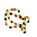 Amber Multi-Coloured Flat Bead 47cm Necklace