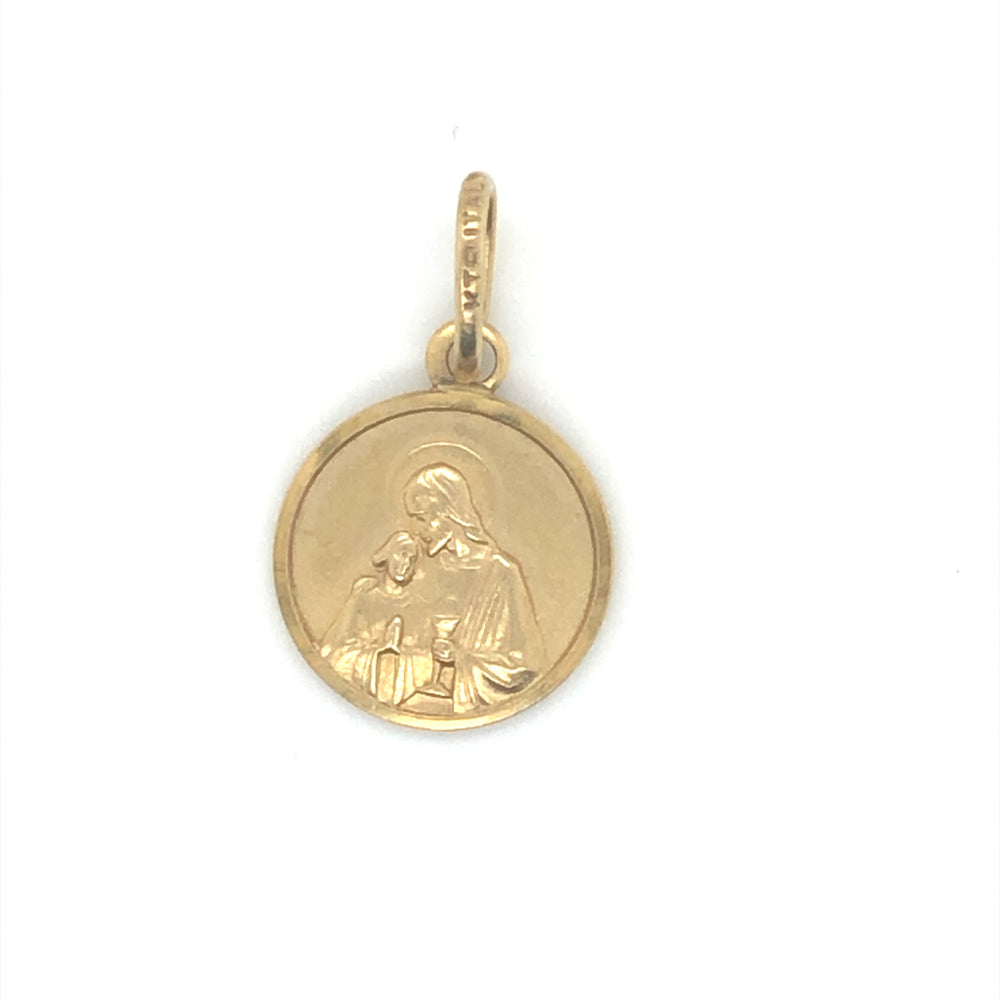 9ct YG Communion Disc Pendant