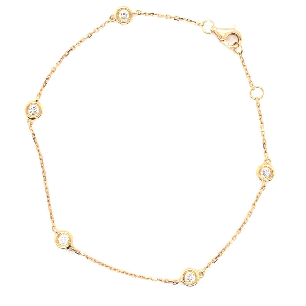 18ct YG Diamond Tennis Bracelet