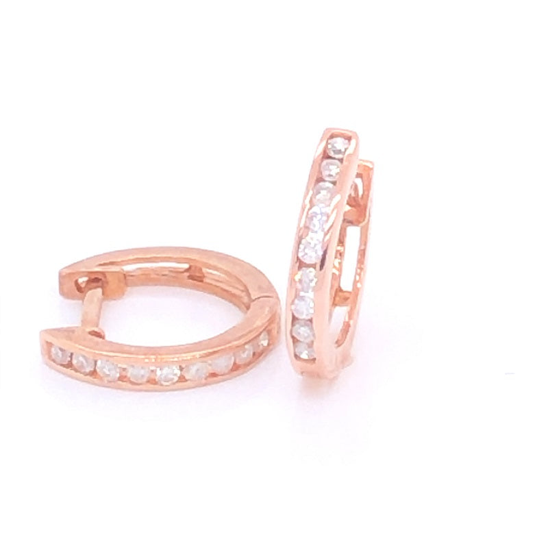9ct RG Diamond Huggie Earrings