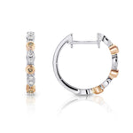 9ct RG & Wht Gold Diamond Huggie Earring