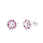 18ct White Gold Tourmaline & Diamond Earrings