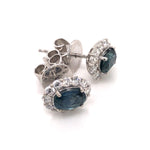18ct WG Earring Sapphire & Diamond Earrings