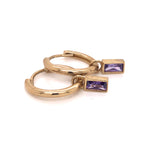 9ct YG Huggie W/Amethyst