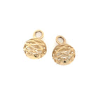 9ct YG Ball Charm Earrings