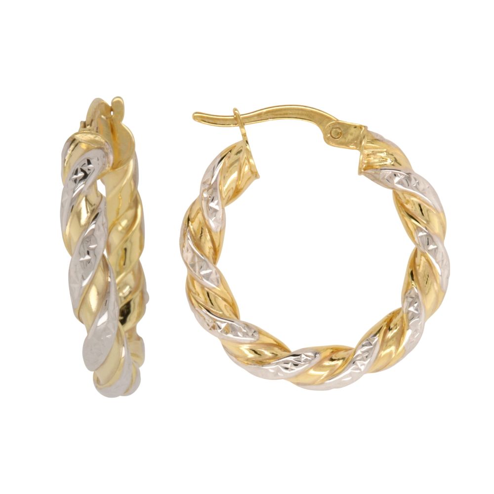9ct YG Twist Hoops
