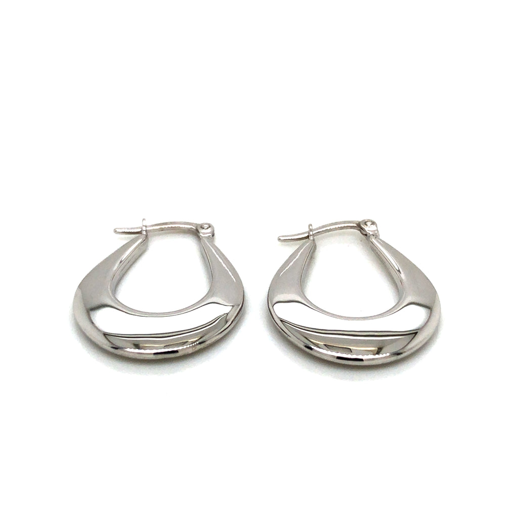 9ct WG Drop Hoops