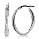 9ct WG Twist Hoops