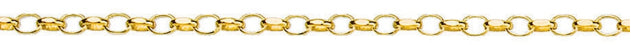 9ct Gold Solid Diamond Cut Oval Belcher 19cm Bracelet