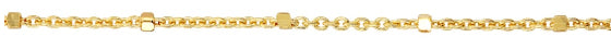 9ct Gold Cable Square Ball 50cm Chain