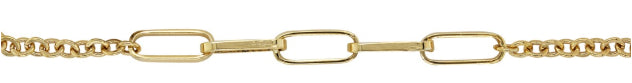 9ct Gold Solid Squared Papaerclip Small + CTCLOH50 Links 45cm Chain