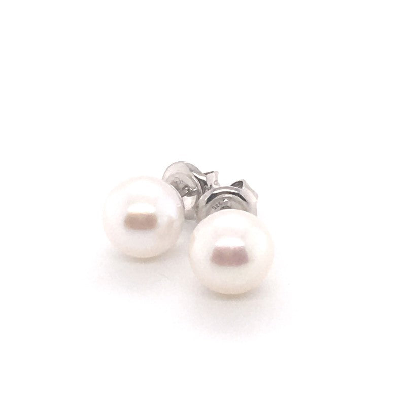 Sterling Silver Pearl Stud Earrings