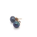 14ct YG Black Pearl Stud