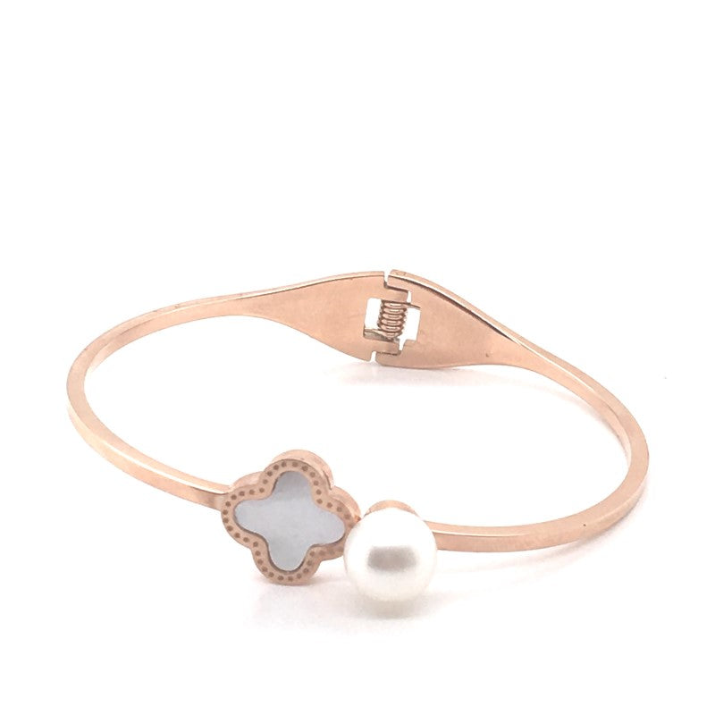 Stainless Steel Pearl Bangle