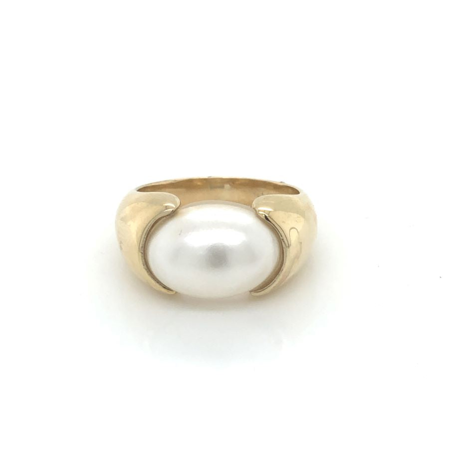 9ct YG Mabe Pearl Ring