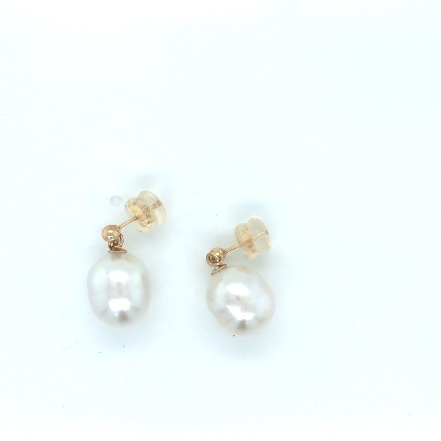 14ct YG Stud W/Sthsea Pearl
