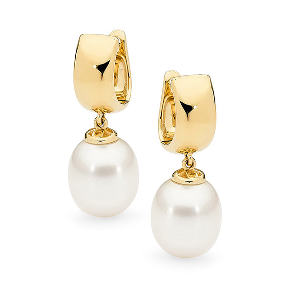 9ct YG Pearl Drop Earring