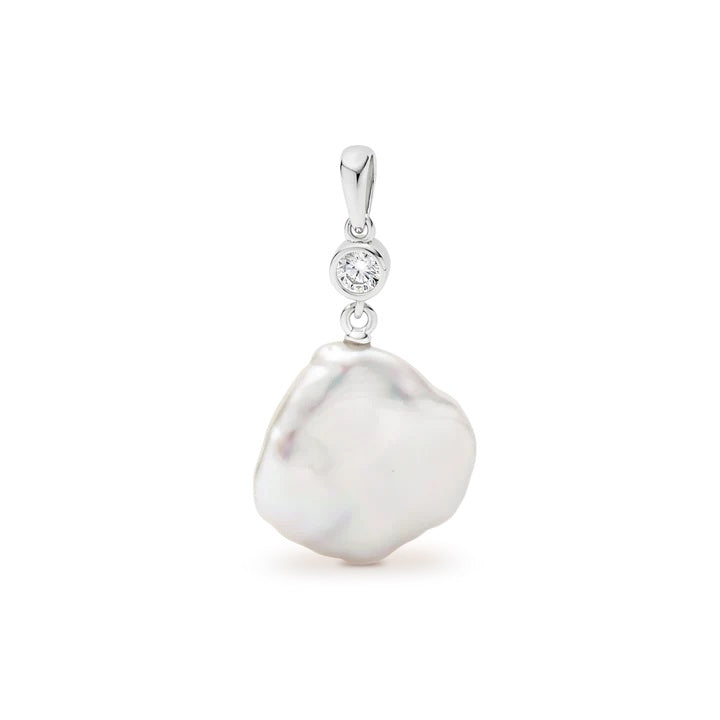 SS CZ Pearl Pendant