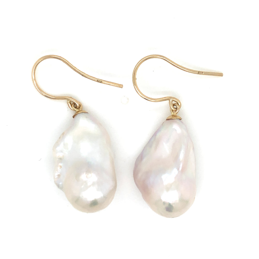 9ct YG Pearl Hook Earrings