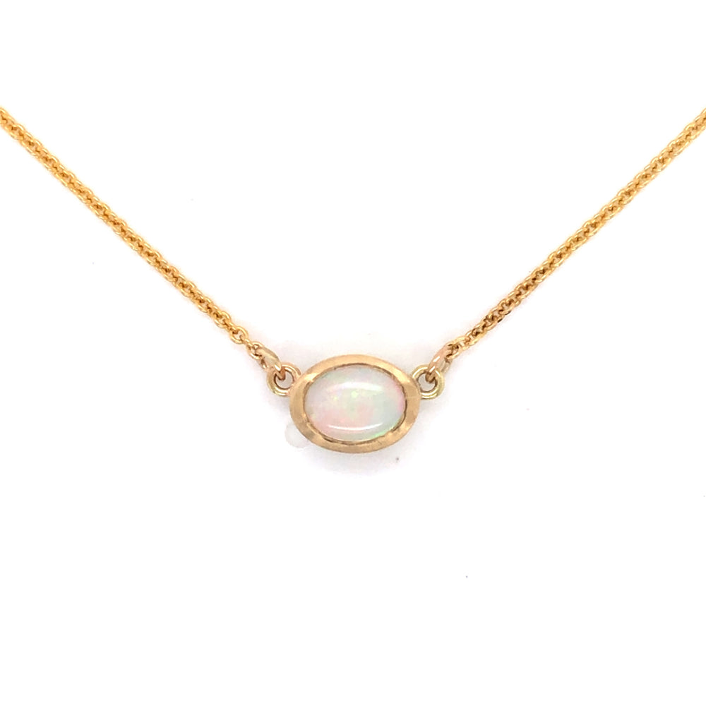 9ct YG Opal Pendant on Chain