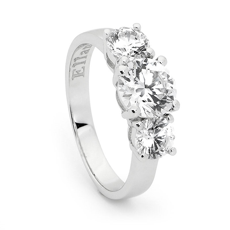 SS Triple CZ Ring