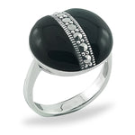 SS Marcasite & Onxy Ring