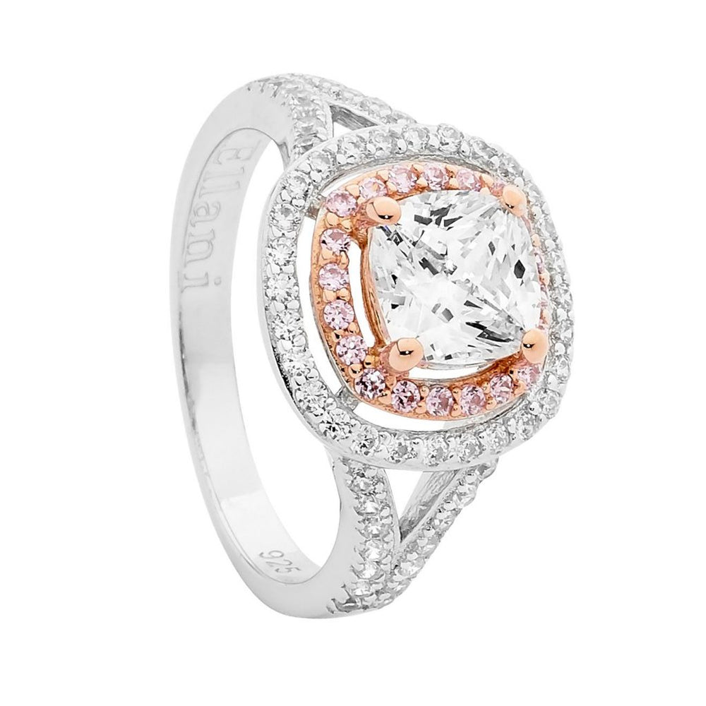 SS Pink & White CZ Ring