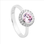 SS Pink & White CZ Ring