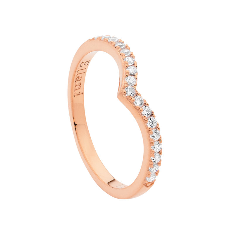 SS RG Plated CZ Ring