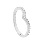 SS WH CZ V Ring - s7