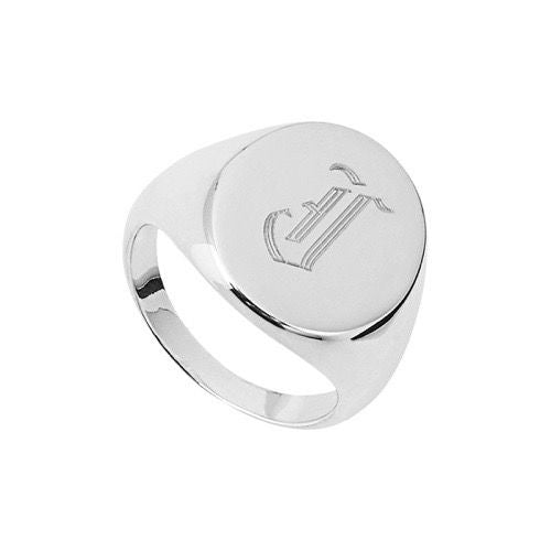 Najo Silver Signet Engraved Ring Size Small