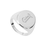 Najo Silver Signet Engraved Ring Size Small