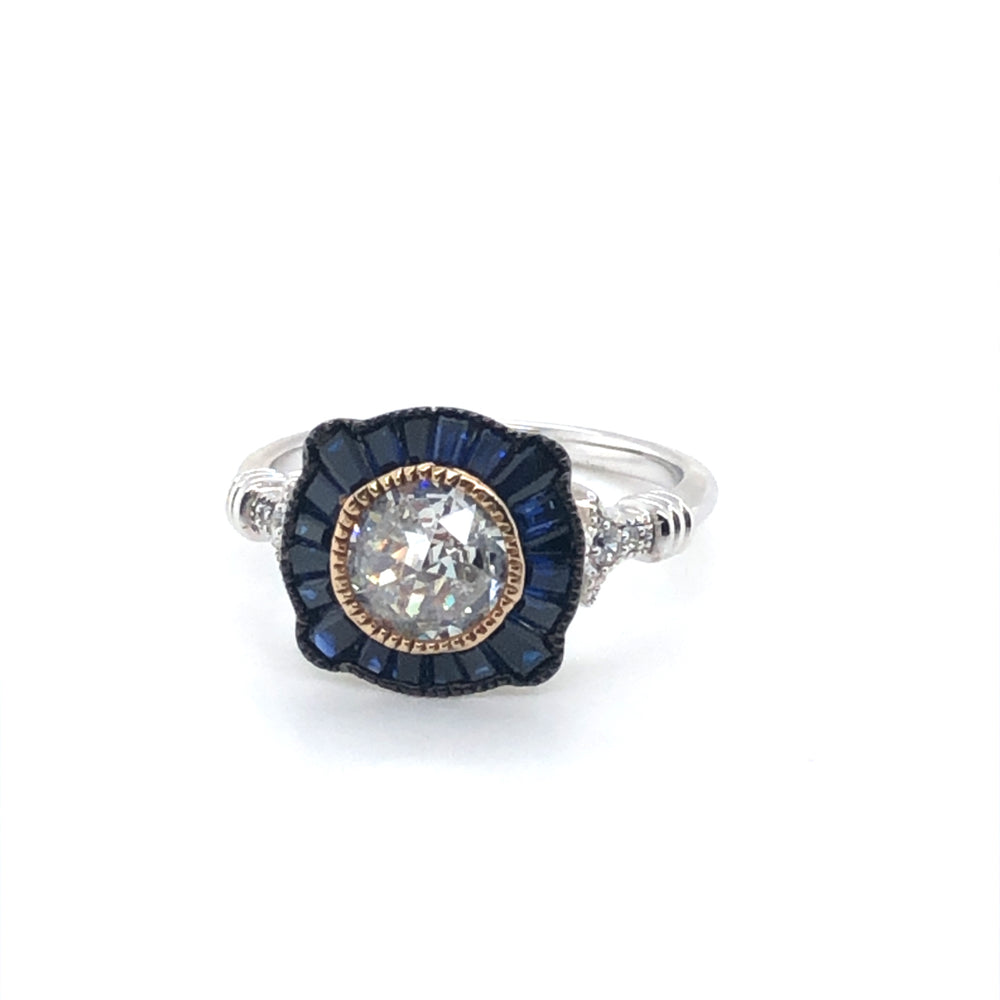 SS Sapphire & CZ Ring